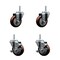 Service Caster 35 Inch Maroon Polyurethane Wheel Swivel 58 Inch Threaded Stem Caster Set 2 Brakes SCC SCC-TS20S3514-PPUB-MRN-58212-2-TLB-2 - alternate 1